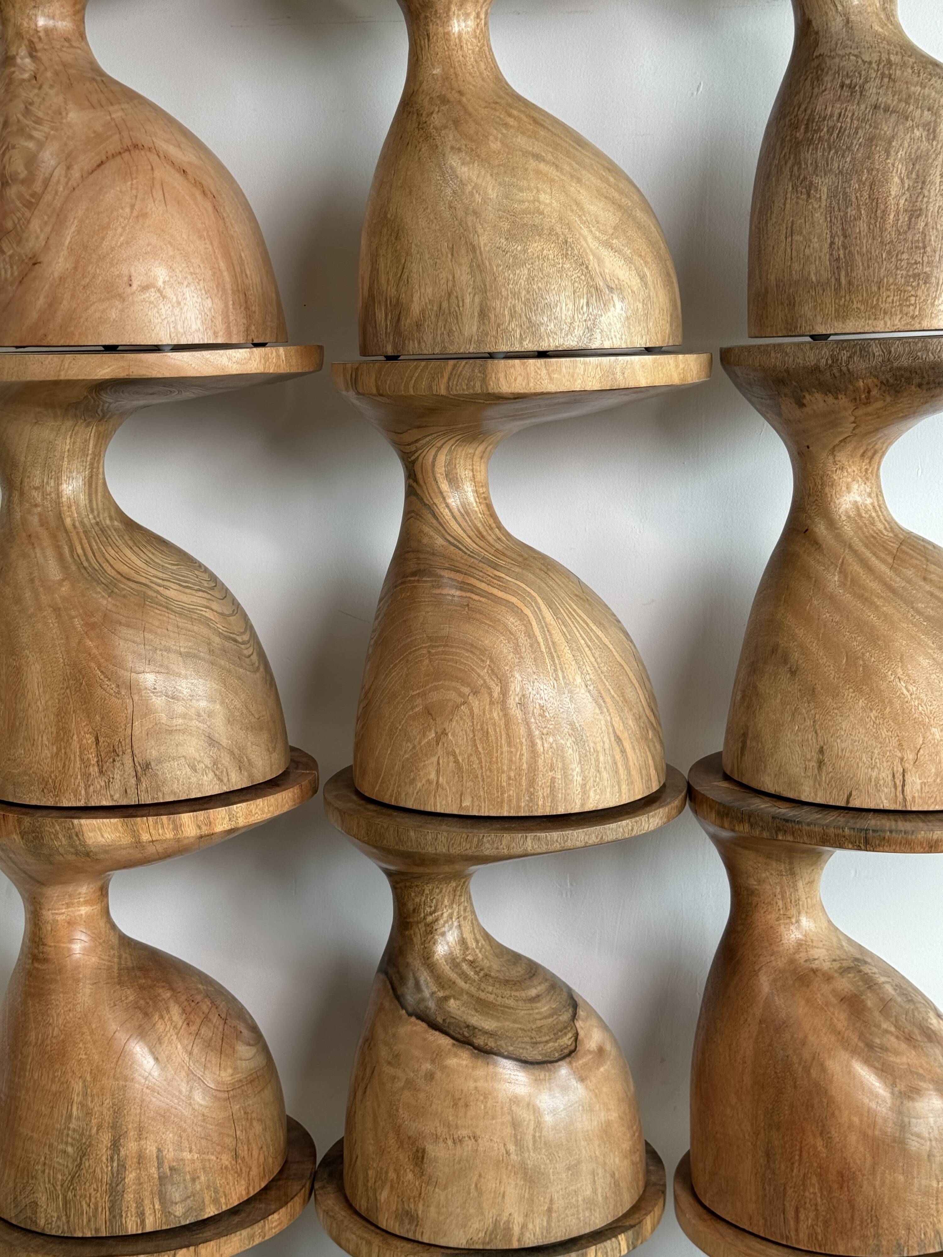 Solid wood side table (monoxyl) organic shape natural color