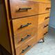 Vintage oak chest of drawers with 4 drawers and splayed legs