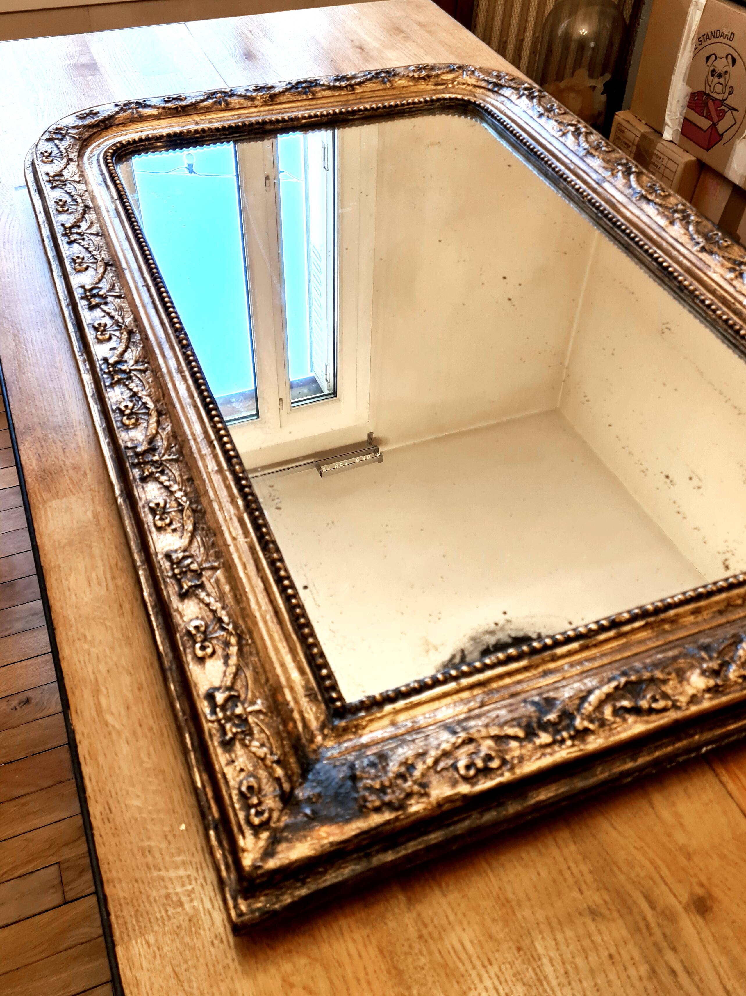 Antique gilded Louis-Philippe mirror – “Adélaïde”