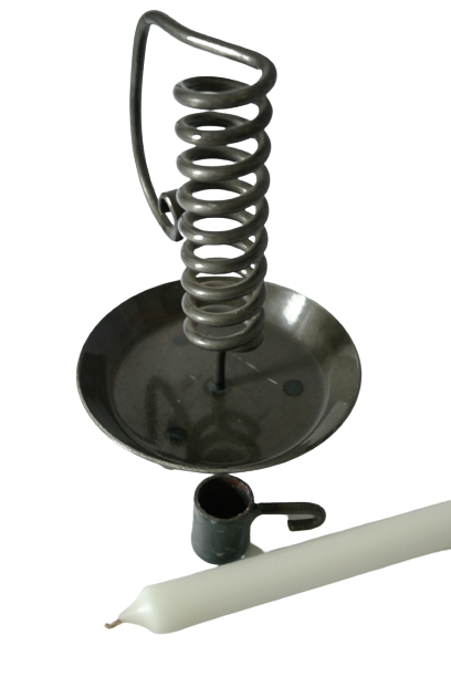 Vintage metal spring candle holder