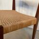 Ensemble de chaises de salle à manger minimalistes danoises en teck modèle Pia avec sièges en corde à papier par Poul Cadovius pour Royal Persiennen, 1958.