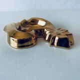 Vintage rooster in gilded ceramic