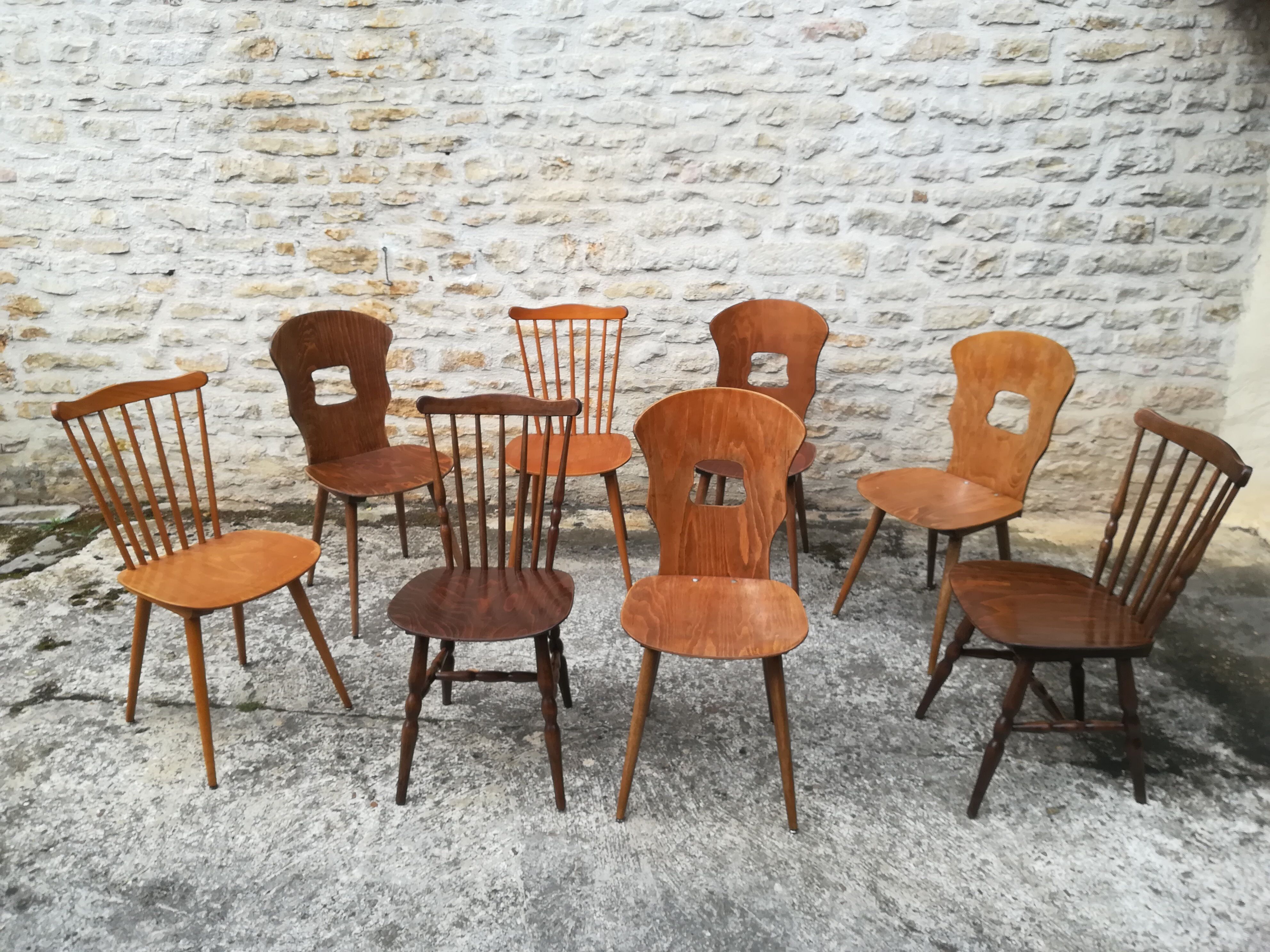 mismatched bistro chairs