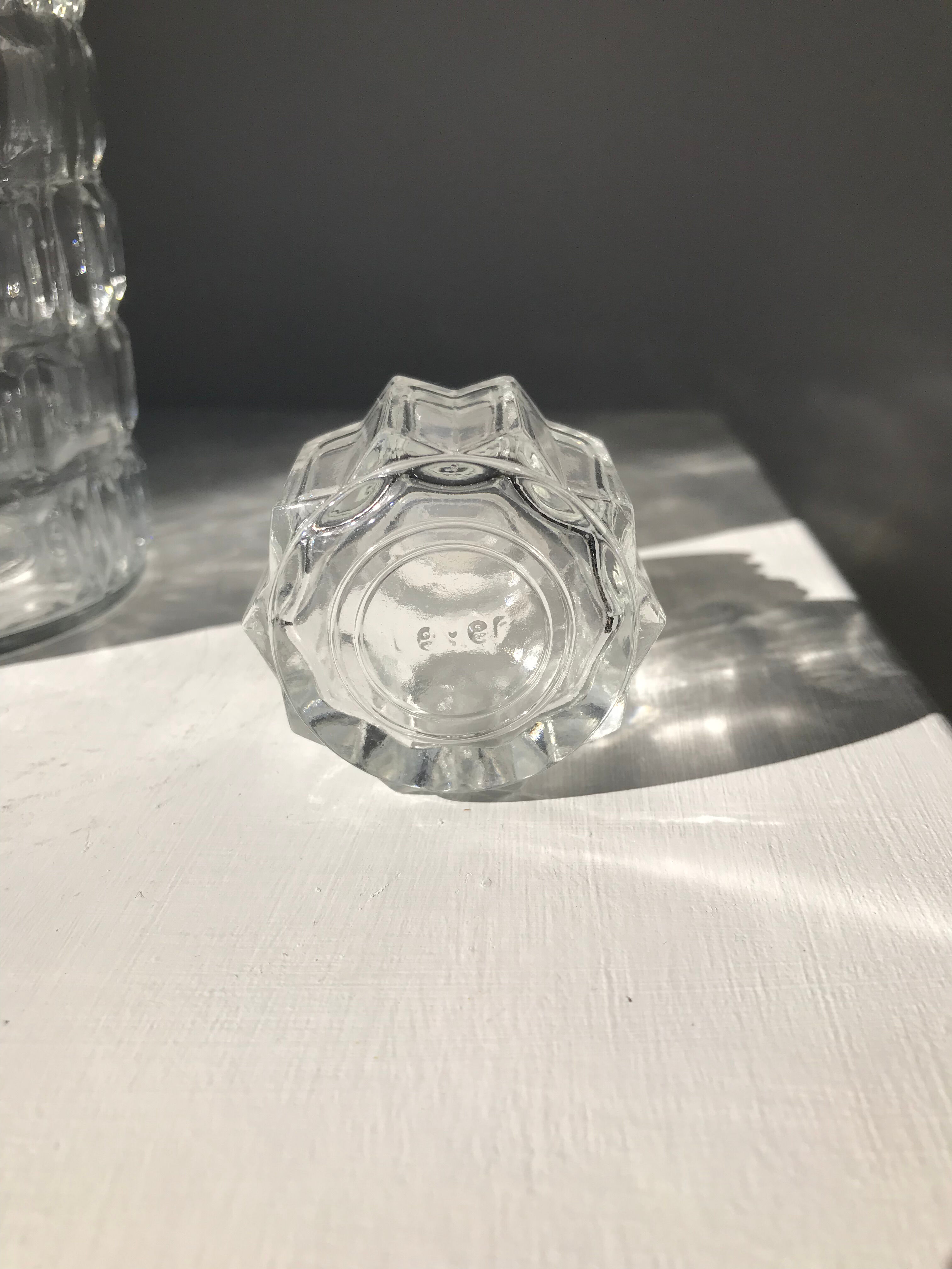 Vintage whisky decanter in glass