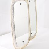 Ensemble de deux grands miroirs muraux en laiton à mailles