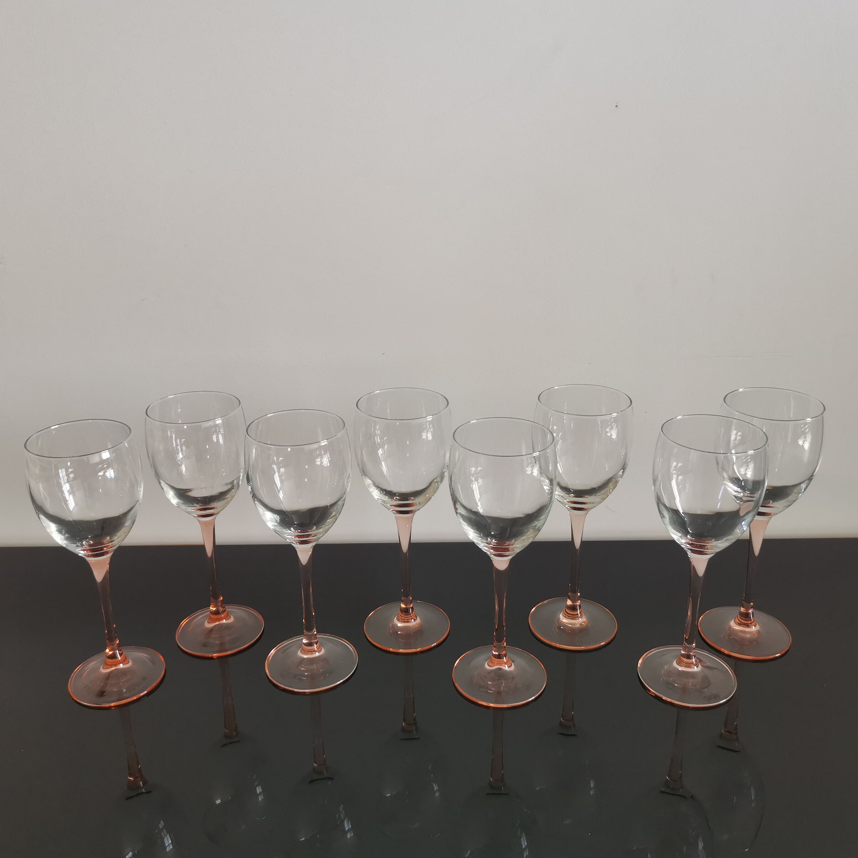 Luminarc pink feet wine glasses