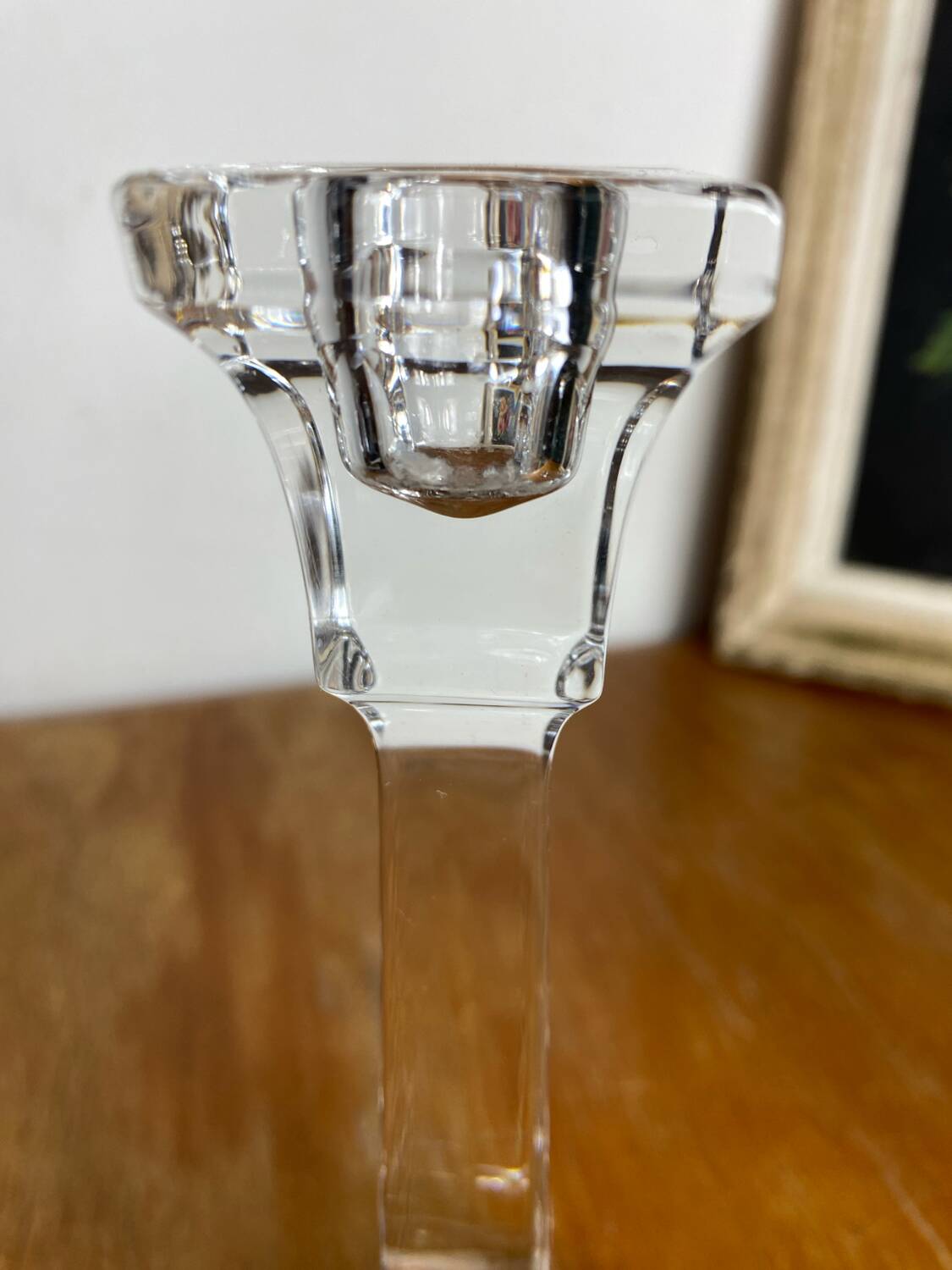 Pair of crystal candlesticks, Villeroy & Bosh