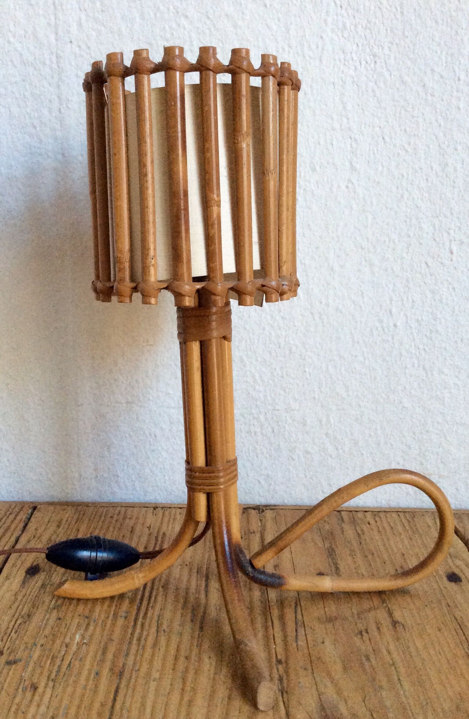 Rattan lamp, 60s