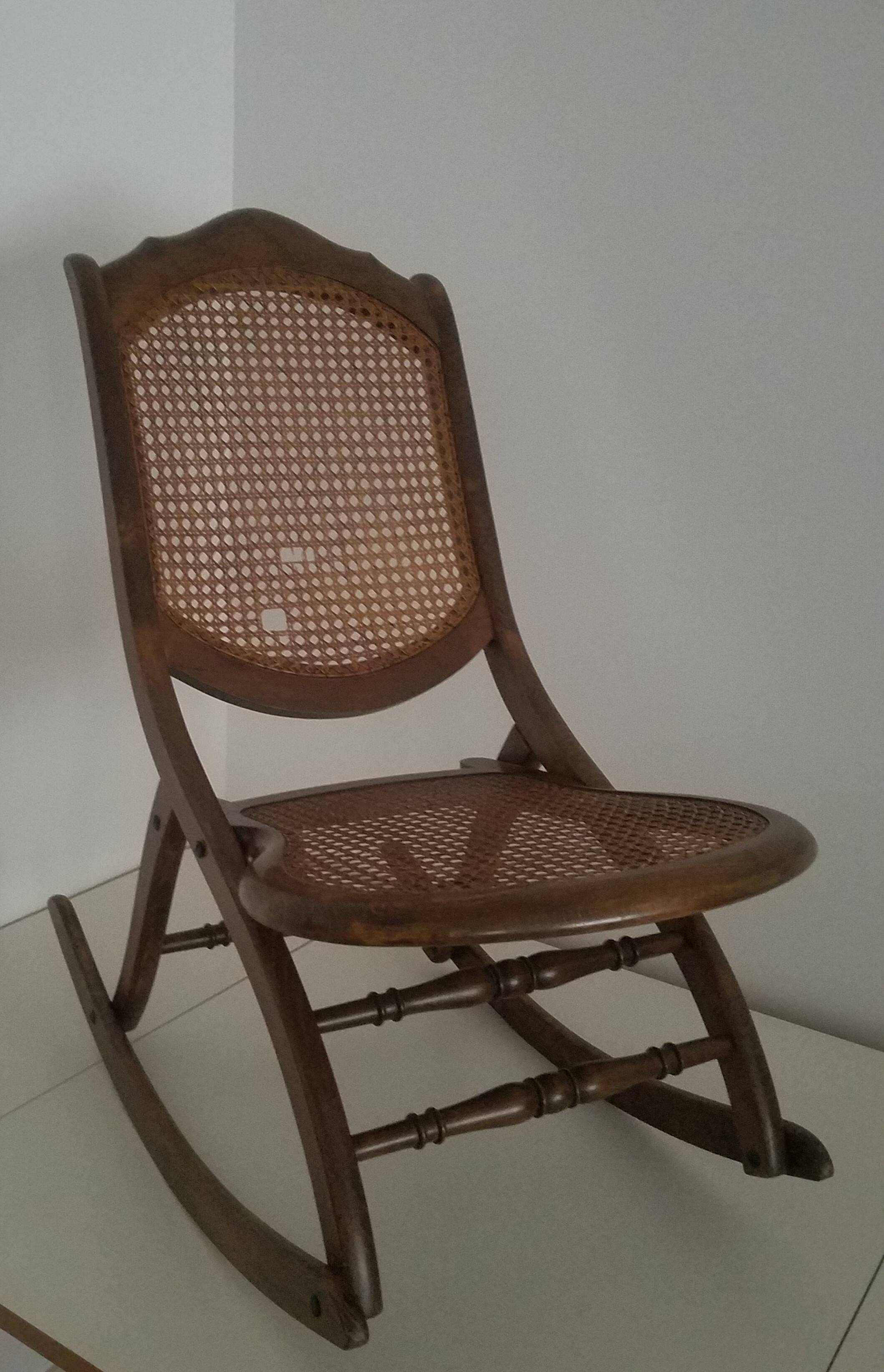 Vintage cane rocking chair