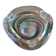 Clear with a soft coloured swirl pattern, round, glass ashtray
