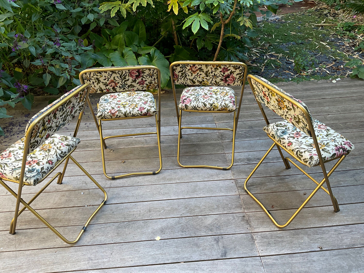 4 Vintage Lafuma Chantazur folding chairs
