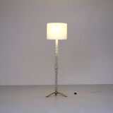 Murano glass and bronze floor lamp attributed to Seguso Vetri, Italy.