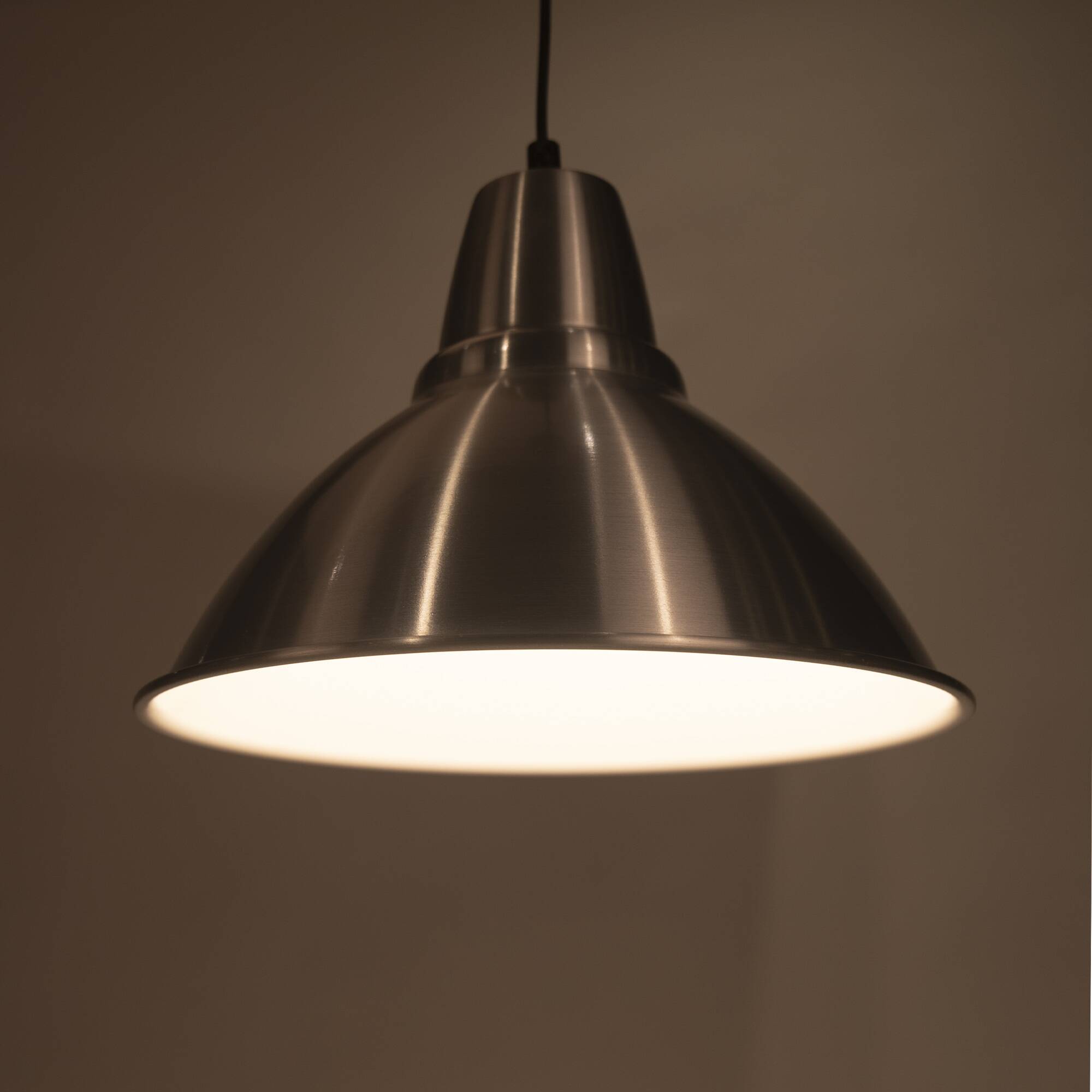 Industrial brushed aluminium lamp