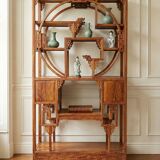 Bibliothèque chinoise Collectible Décorative en bois exotique
