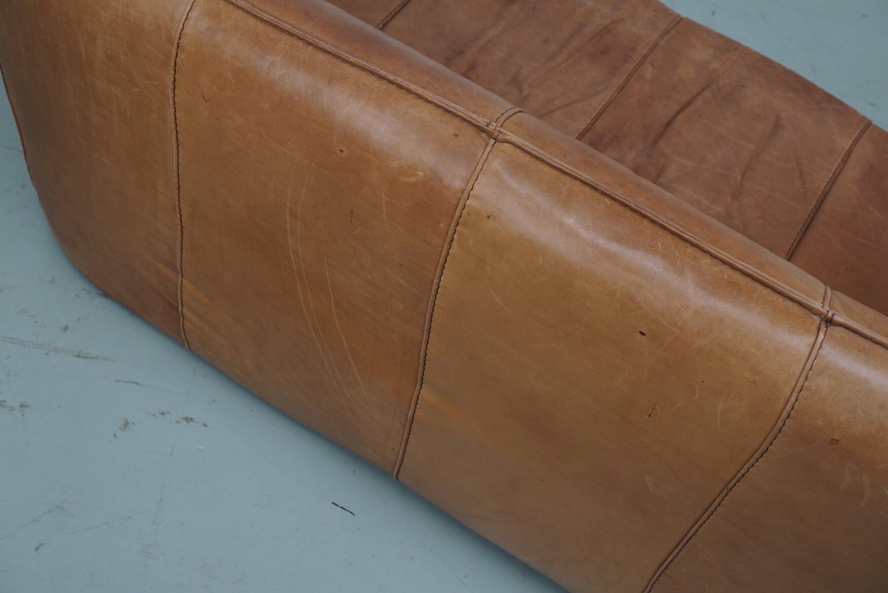 Cognac Leather Andes Sofa by Gerard van den Berg for Montis, 1970s