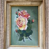 Oil on canvas, bouquet of roses, signed and dated