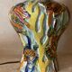 Ceramic lamp signed Claude Pruffert – Vallauris, marine decor in relief