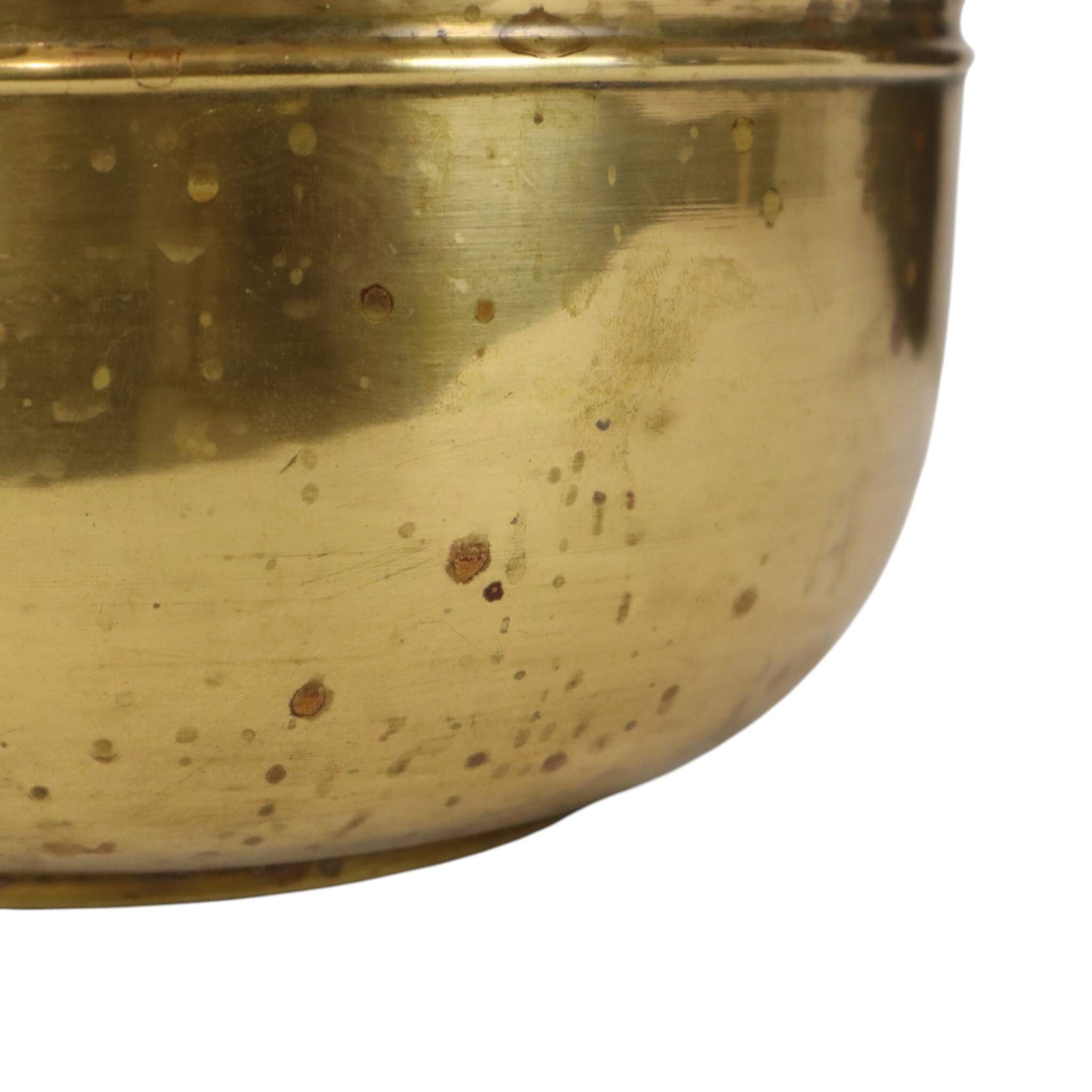Large French Brass Repoussé Cache-pot / Planter, 25 cm