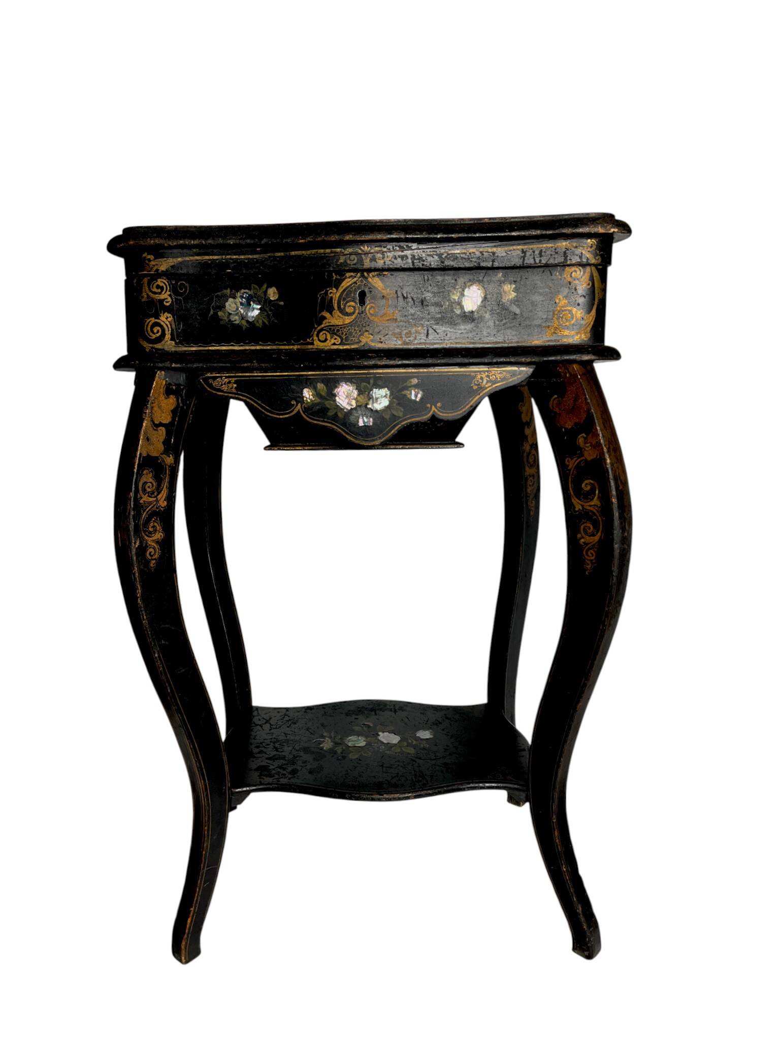 Former worker Napoleon III blackened wood mother-of-pearl 19th century