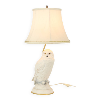 Lampe de Table Vintage en Porcelaine Le Harfang des Neiges par Raymond Watson