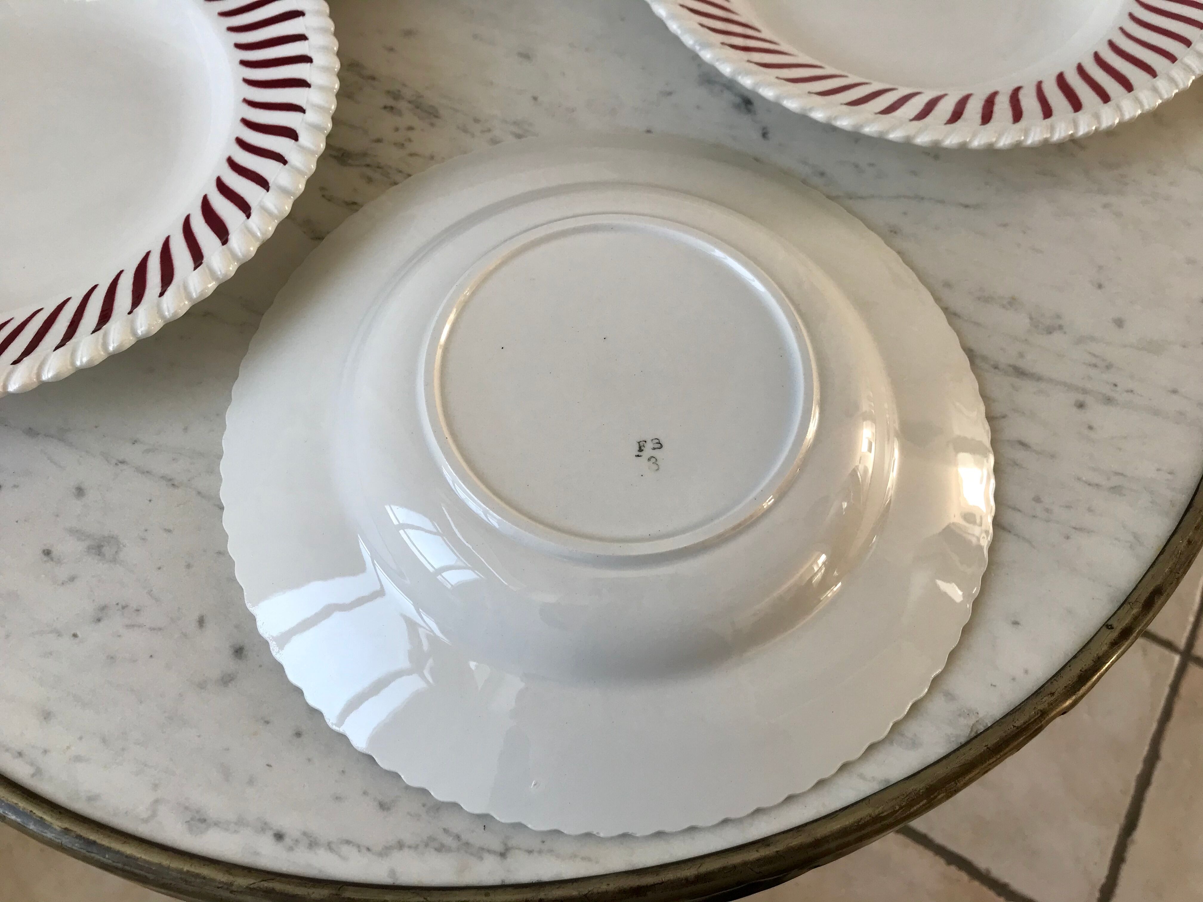 Set of 4 hollow plates Badonviller years 30-40