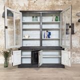 Display cabinet in patinated wood