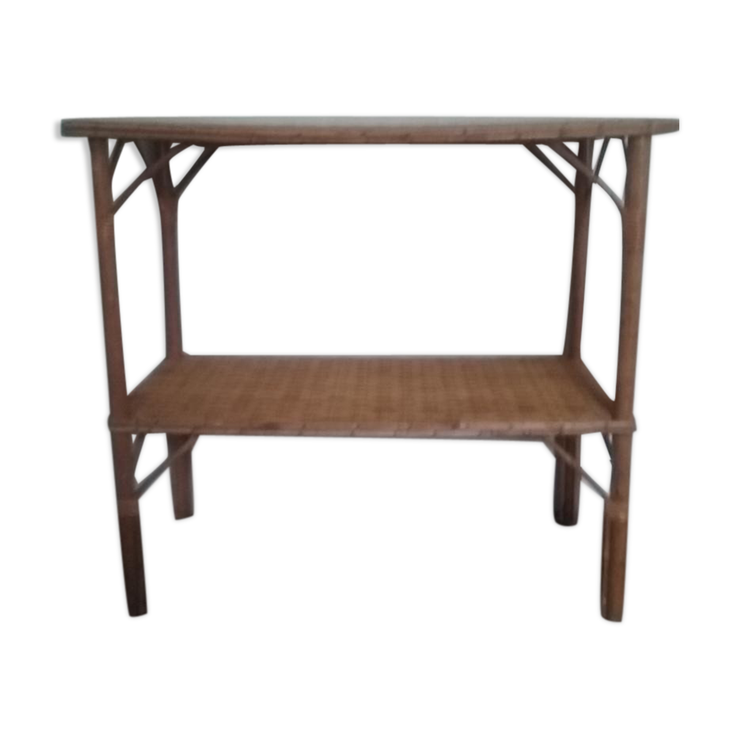 Vintage bamboo and rattan console