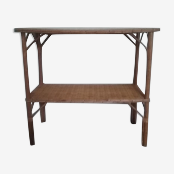 Vintage bamboo and rattan console