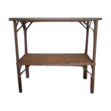 Console vintage en bambou et rotin