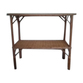 Vintage bamboo and rattan console