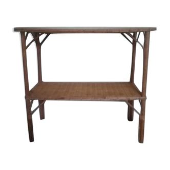Console vintage en bambou et rotin