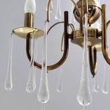 Murano Glass Teardrop Chandelier in the Style of Venini, Italy