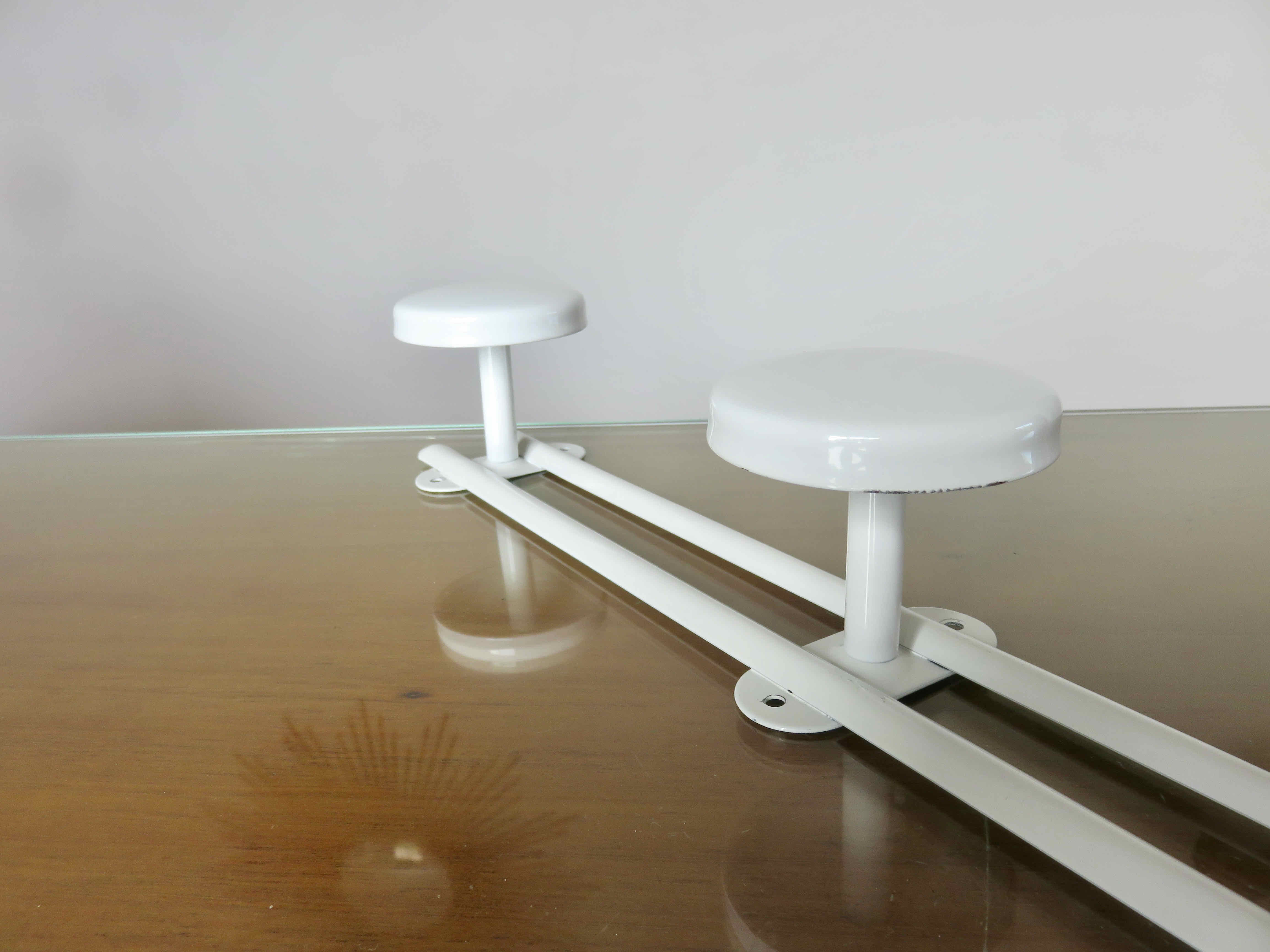 Coat rack in white lacquered metal 70s