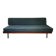Vintage wooden sofa – modernist design, green mottled fabric