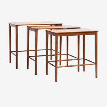 3 side tables in teak by Kai Winding for Poul Jeppesen