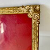 Vintage gold colored metal picture frame 24.5 cm x 18 cm convex glass