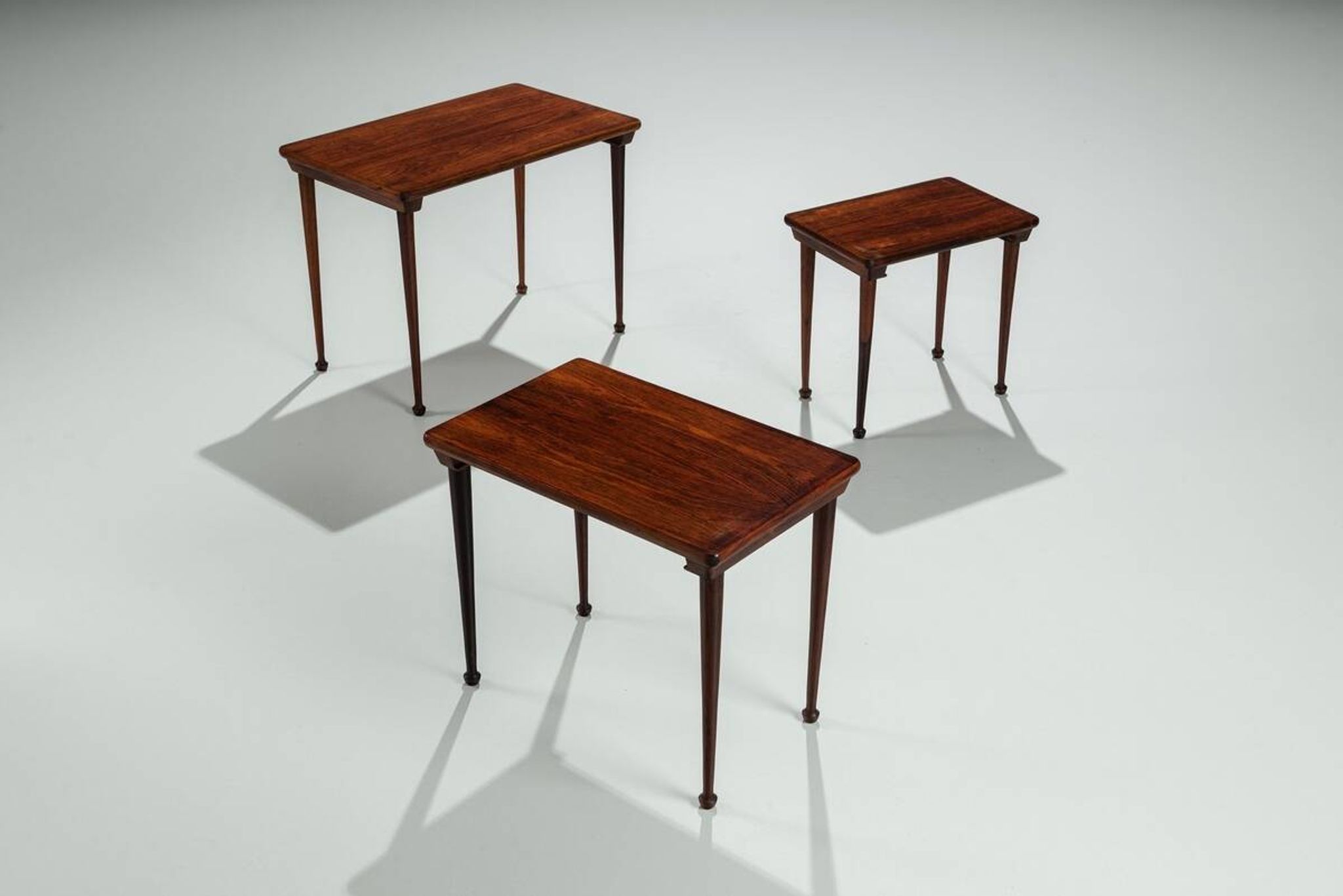 Set of 3 Danish nesting tables in rosewood Denmark 1960