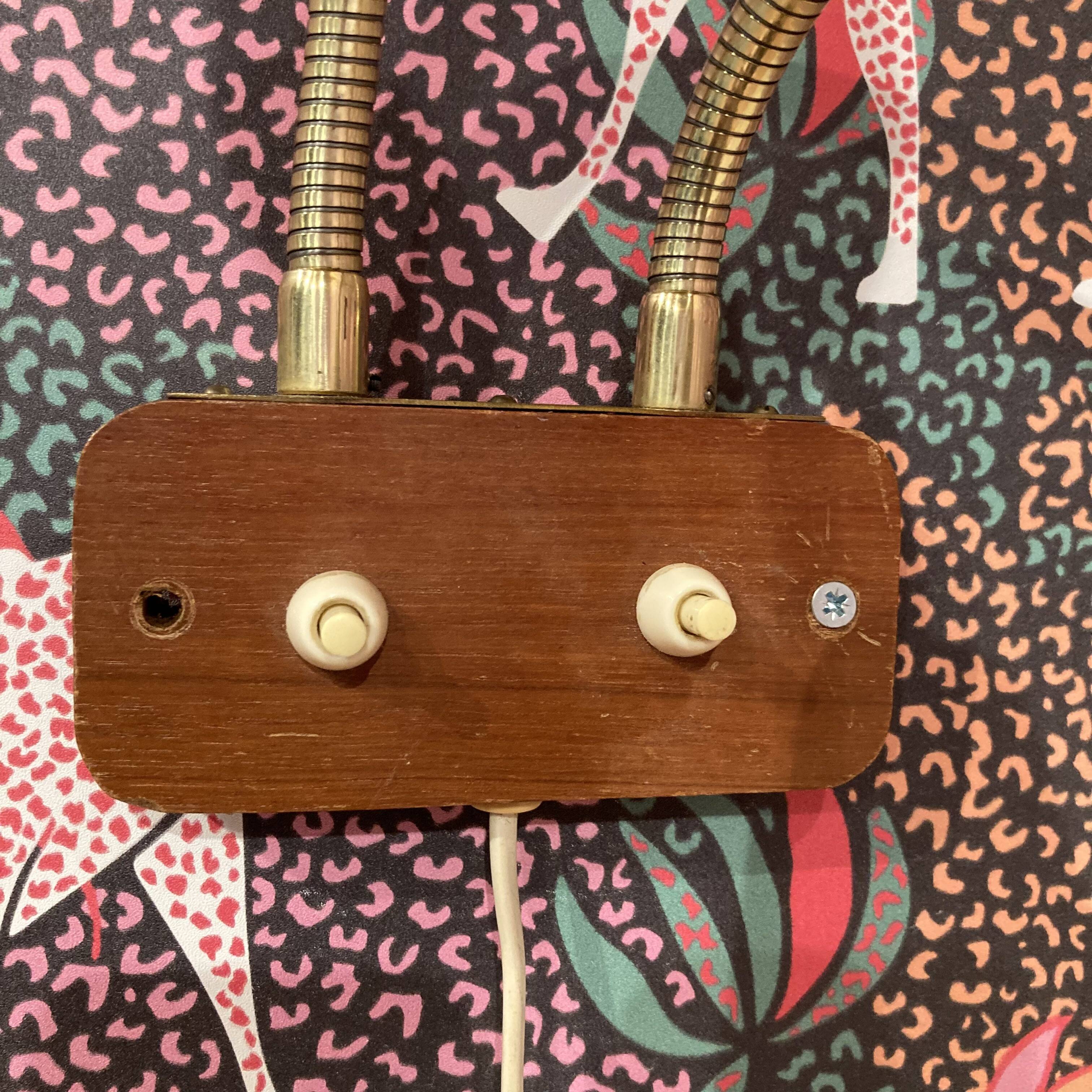 Large double wall light, Scandinavian design, 1950s