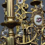 Chandelier with ceramic medallions and Swarovski crystals with 15 light points