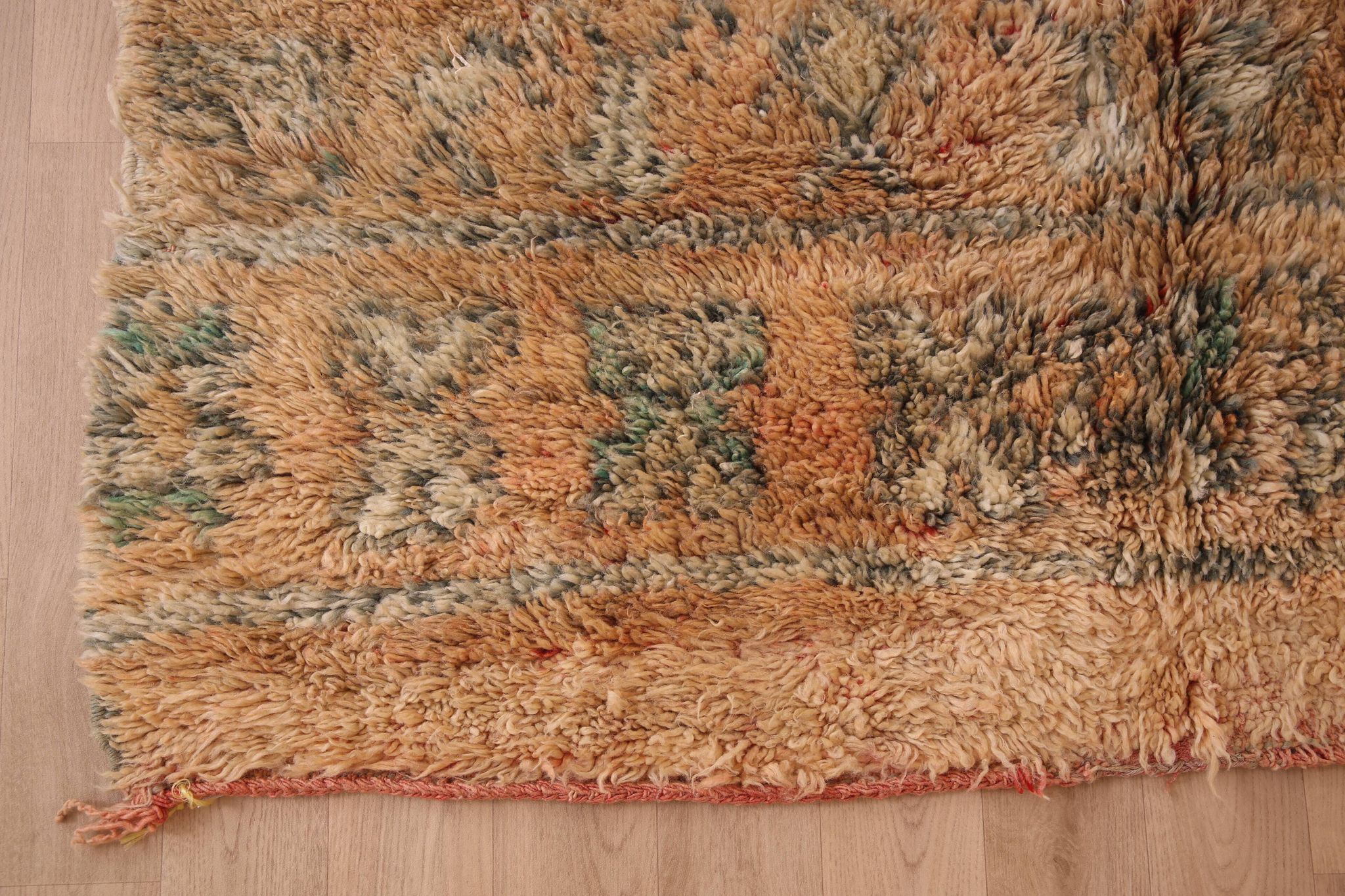Peach Vintage Moroccan Rug 182 x 294 cm, Berber Wool Rug Handmade, Boho Rug