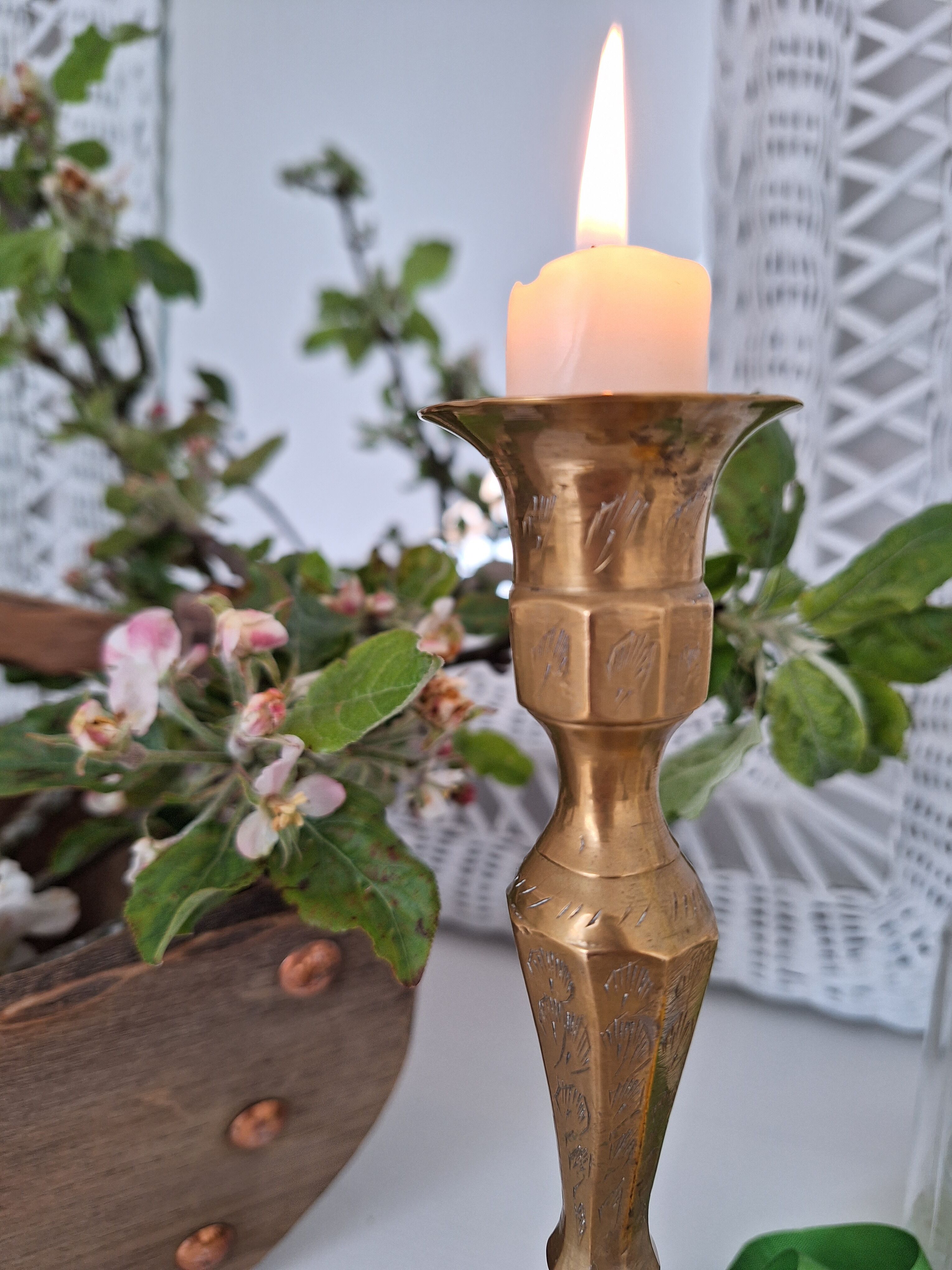 Vintage brass candle holder