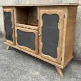 Low sideboard, bar, storage unit, wood, compass legs,