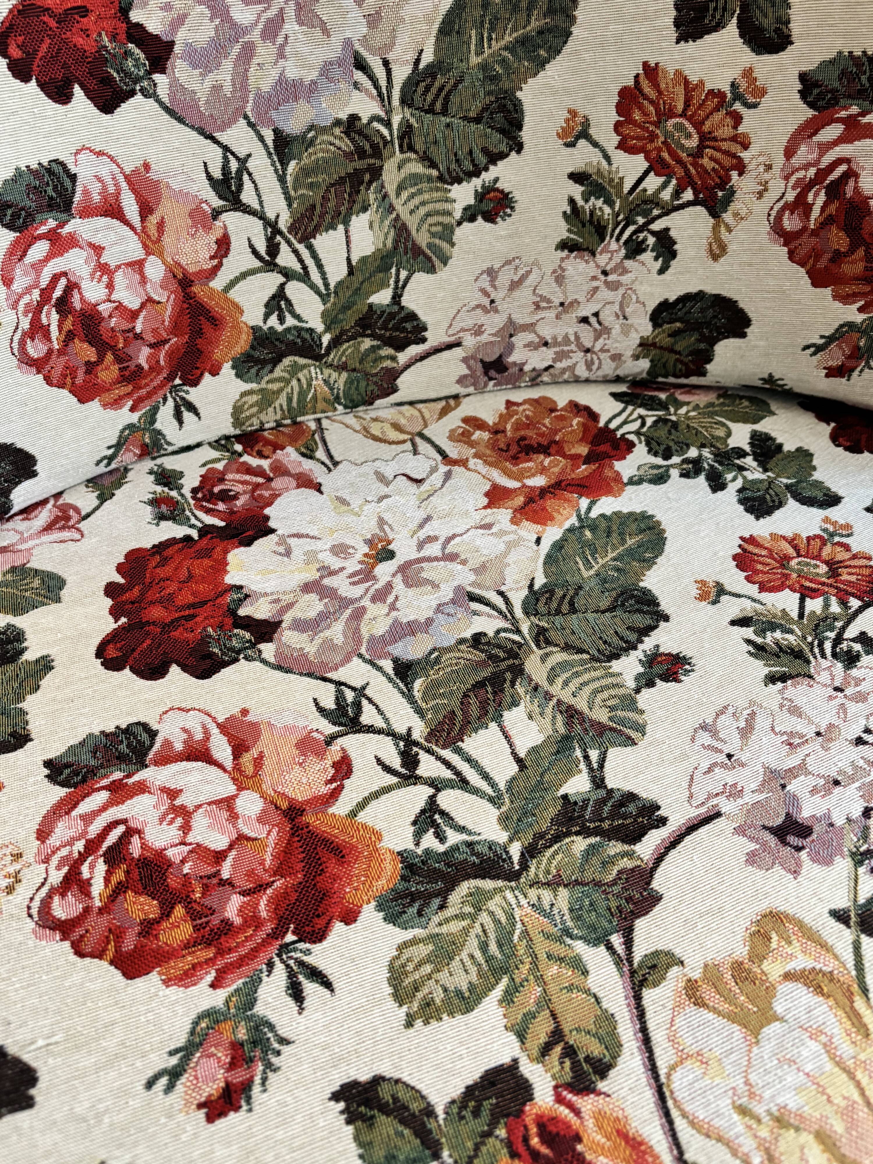 Fauteuil graphique fleur vintage