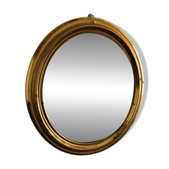 Oval brass mirror