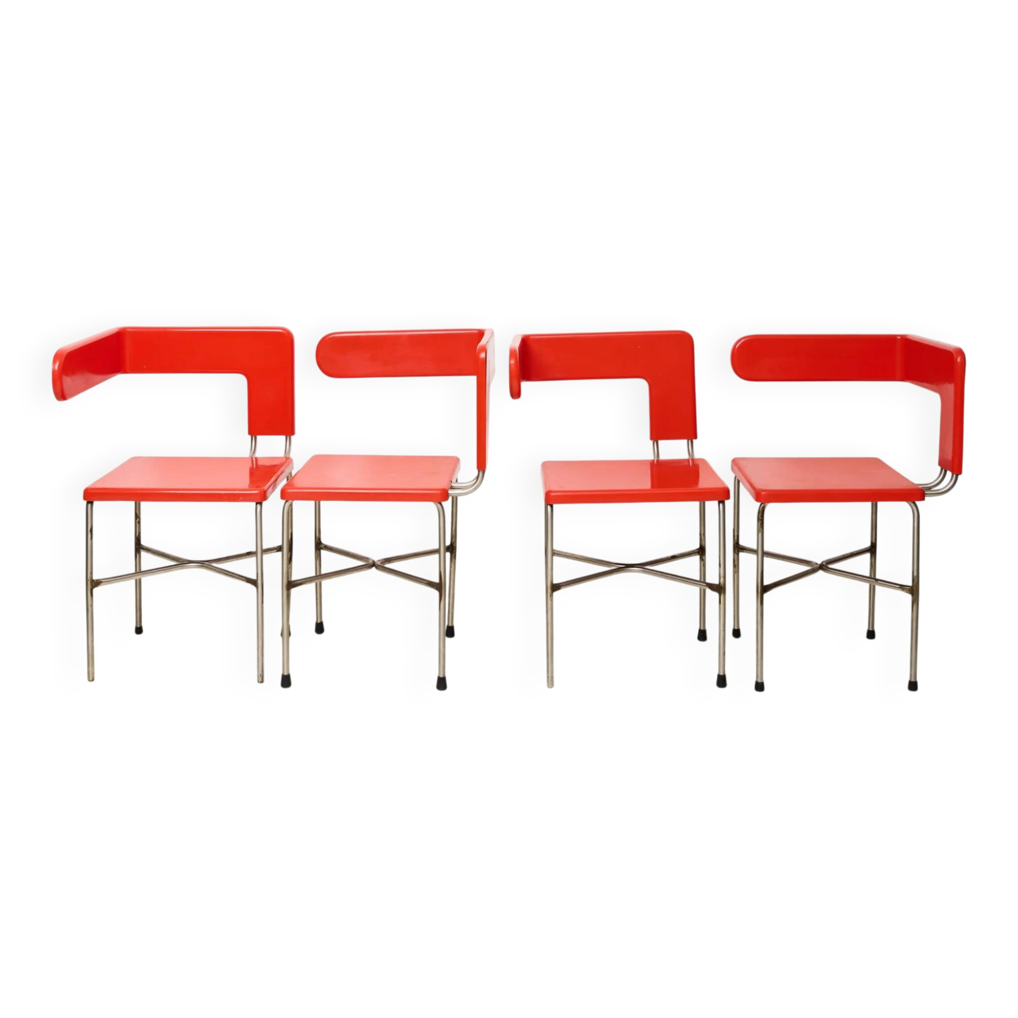 Chaises asymétriques (4), post-moderne, Italie, 1980s