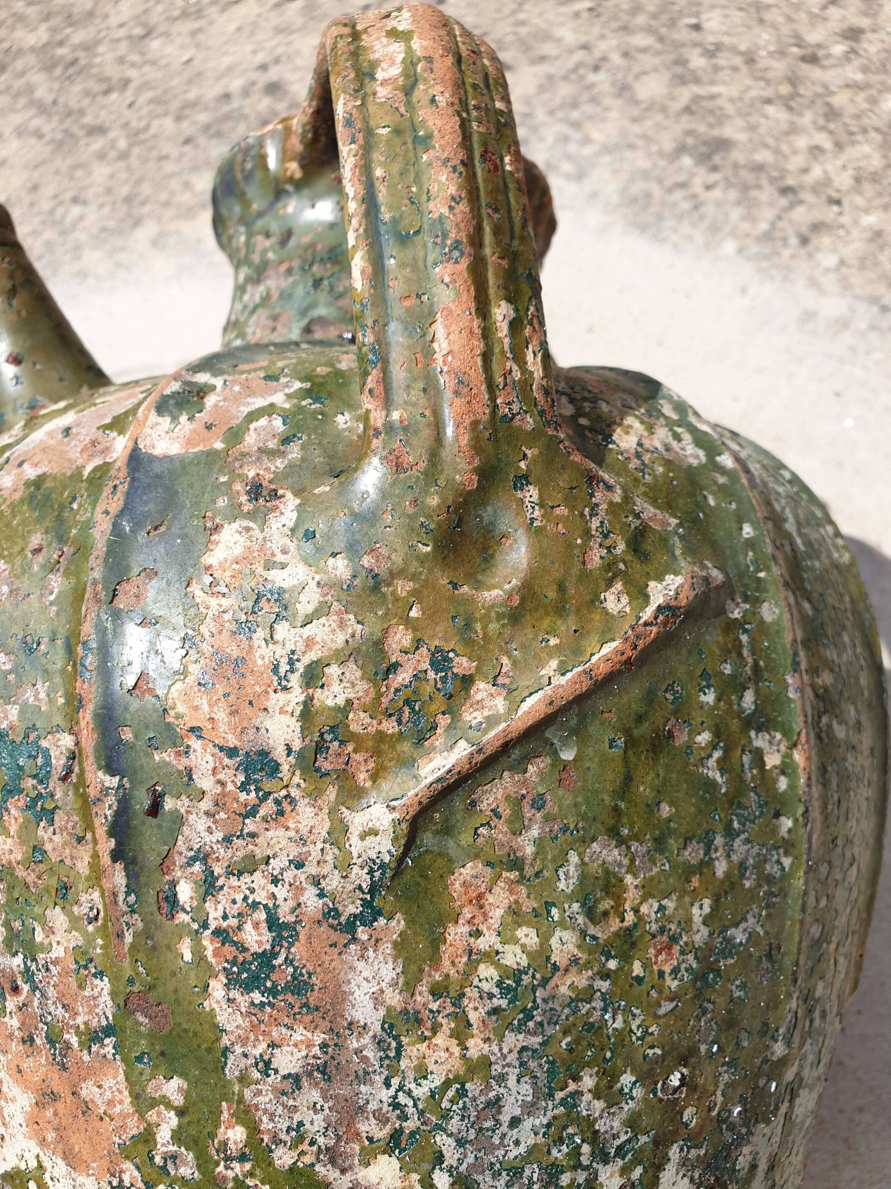 Dig jug pottery vase ancient terracotta green