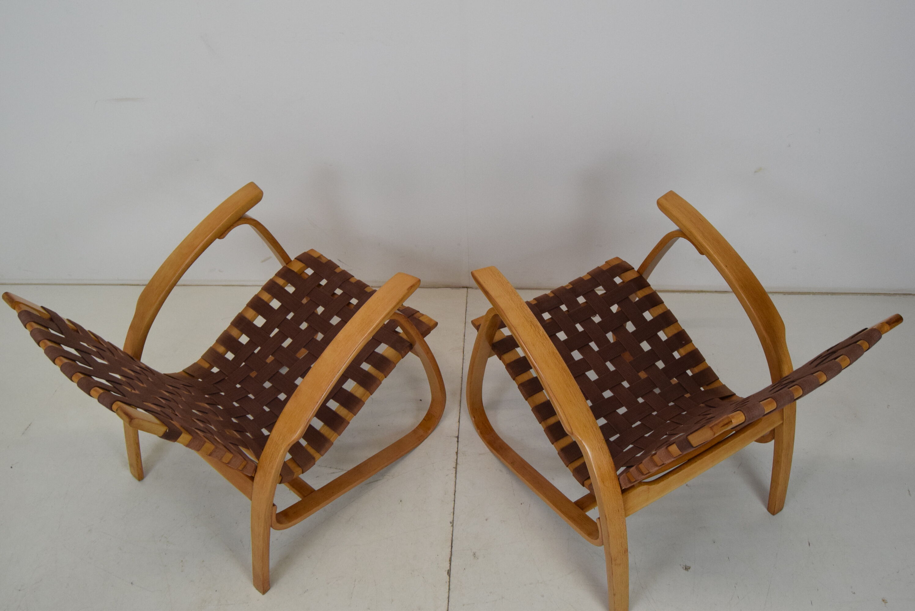 Pair of Bent Beechwood Armchairs,Design Jan Vaněk,1930's.