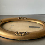 Cadre ovale en bois doré antique art nouveau