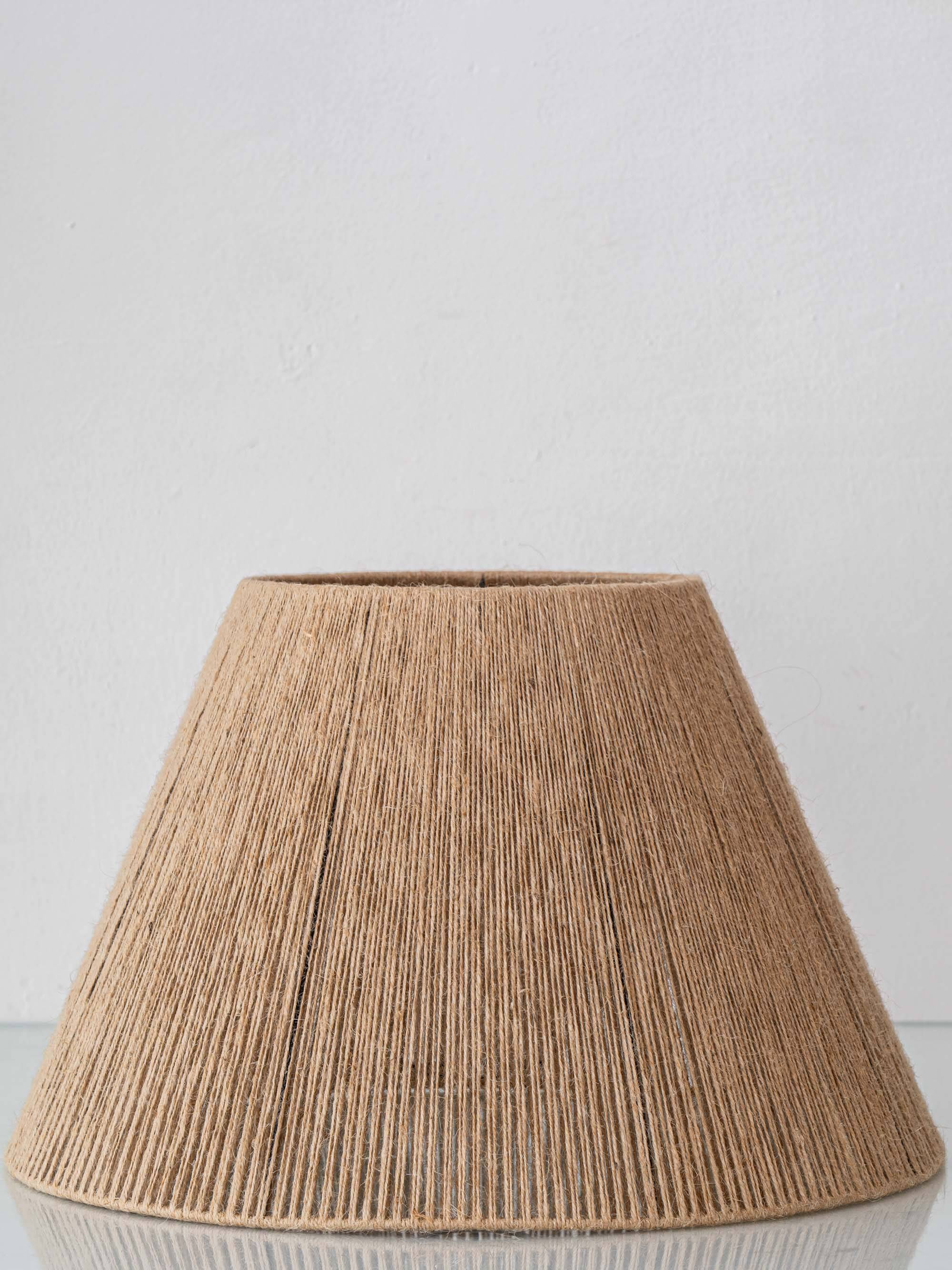 Coastal Table Lamp in Faux Wicker, Manises, Spain, 1960s, New Jute Shade