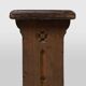 Rustic French bench in oak with carvings and nice patina, ca. 1850